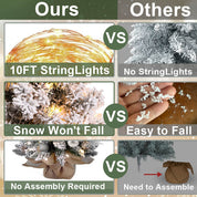 Sapin de Noël miniature de 60 cm avec lumières, décoration artificielle de table avec neige floquée, décoration raffinée et boules de Noël pour la maison et le bureau 3