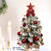 Sapin de Noël miniature de 60 cm avec lumières, décoration artificielle de table avec neige floquée, décoration raffinée et boules de Noël pour la maison et le bureau 9