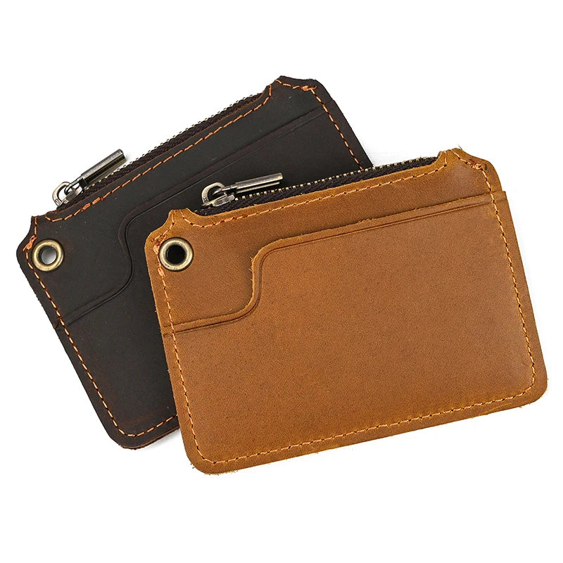 Isaac | Portefeuille de voyage vintage en cuir véritable avec poche à pièces