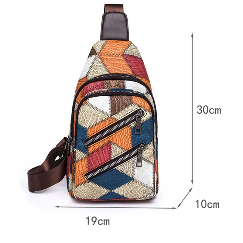 Keily | Women's Shoulder Bag with Embossed Pattern and Colorblock