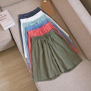 FINA | Shorts i bomull og lin, midtlange