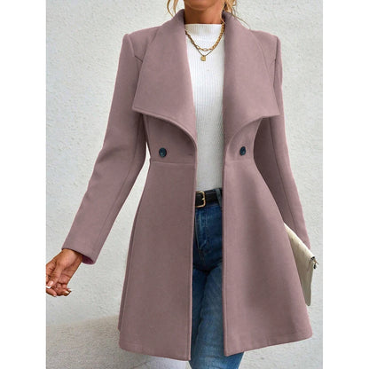 Mia | Manteau Rouge Élégant à Revers