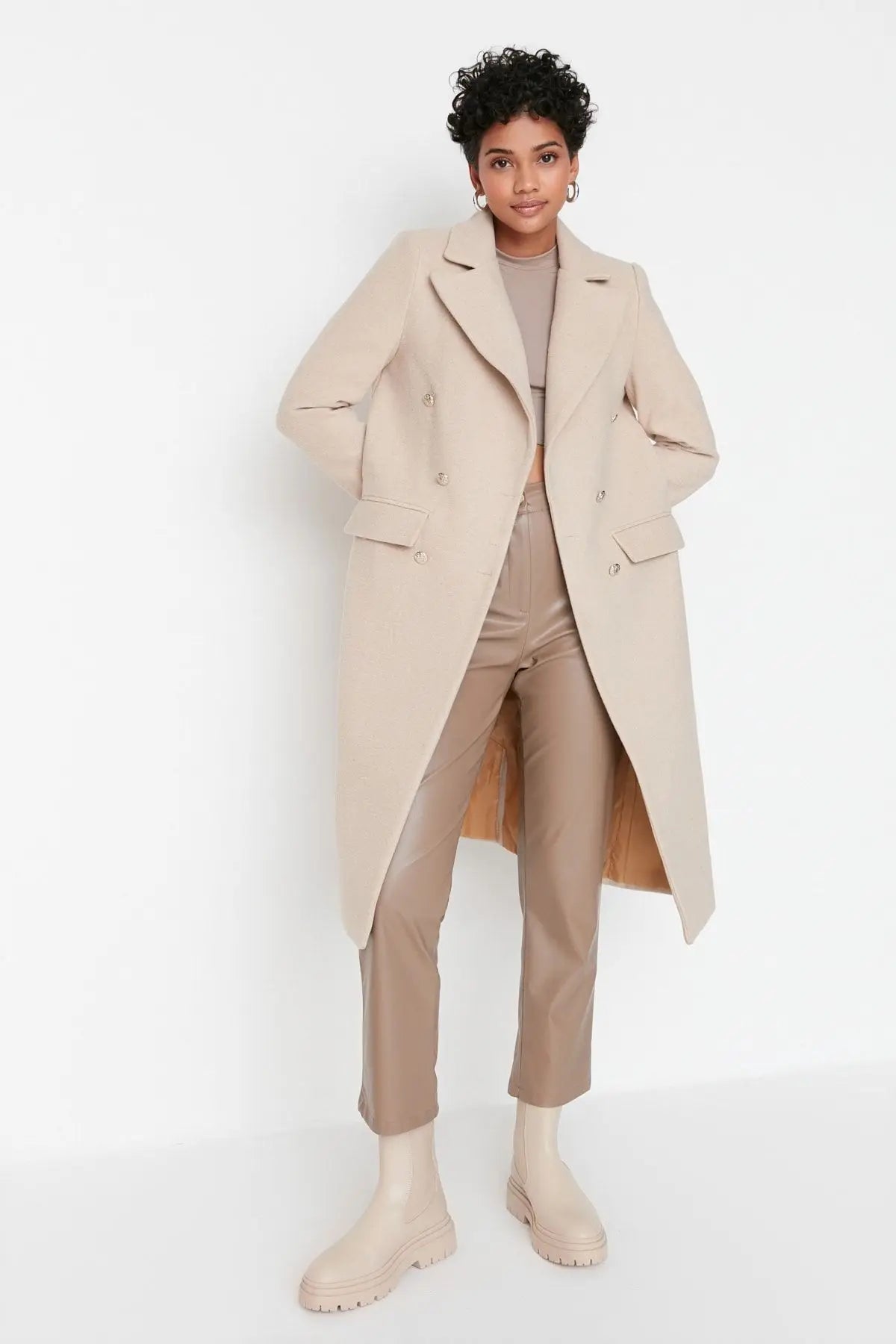Loryna | Elegant Double-Breasted Coat