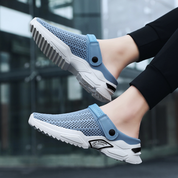 Unisex utendørs sandaler med sklisikker såle, trendy avslappede mesh-sko med lukket tå