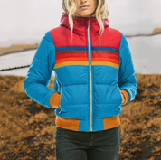 Karina | Elegant Retro Winter Jacket for Women with Striped Pattern