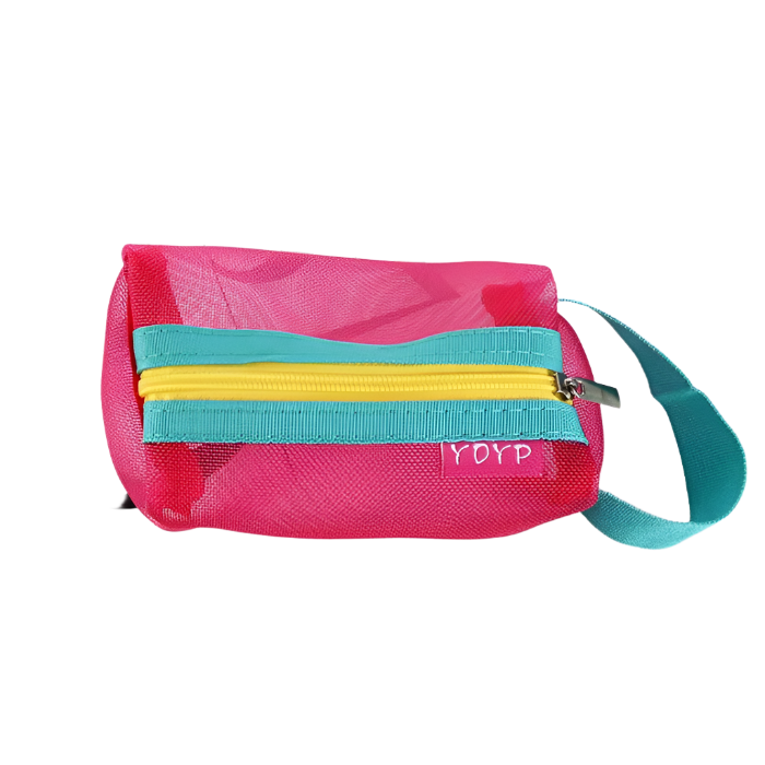 Raina | Trousse de maquillage en maille transparente et colorée