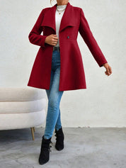 Mia | Manteau Rouge Élégant à Revers