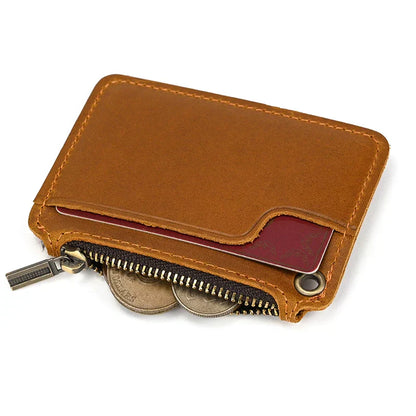 Isaac | Portefeuille de voyage vintage en cuir véritable avec poche à pièces