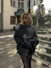 Leah | Elegant and warm wool cape for women in winter