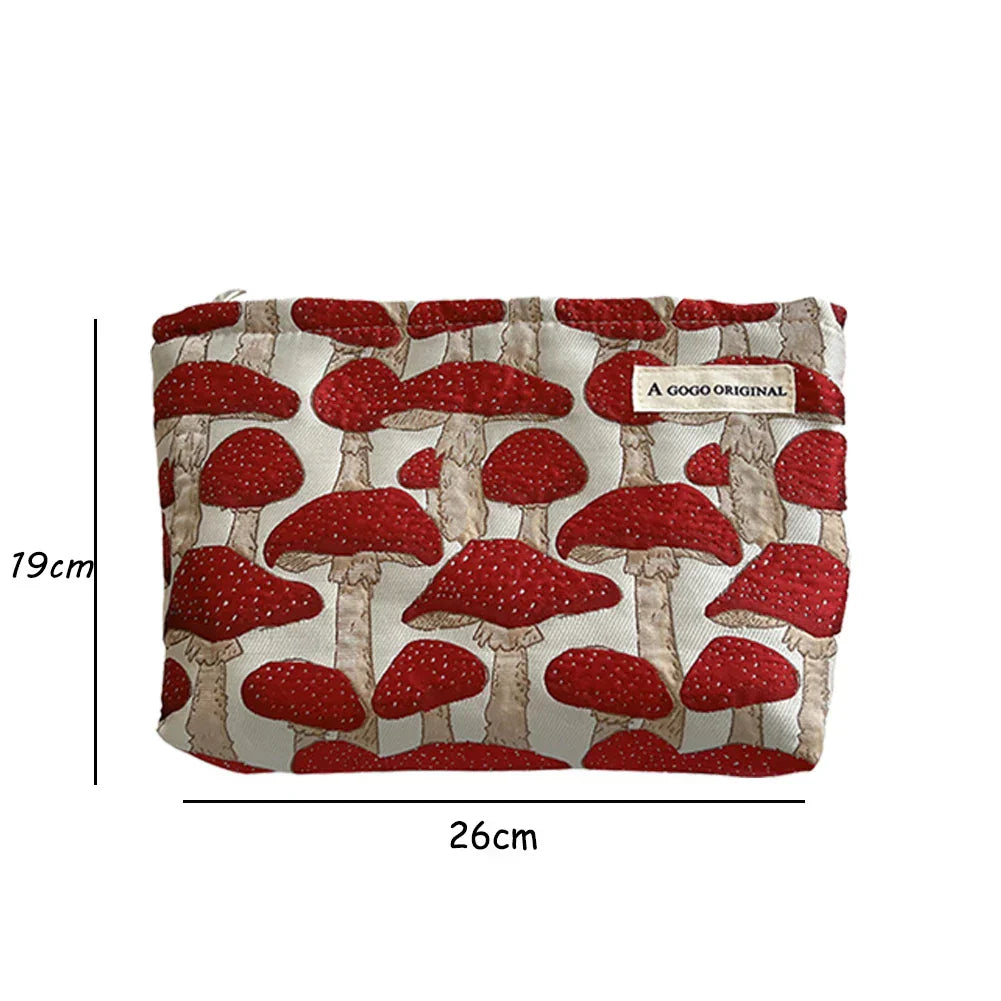 Ellie | Makeup bag with cute mushroom pattern