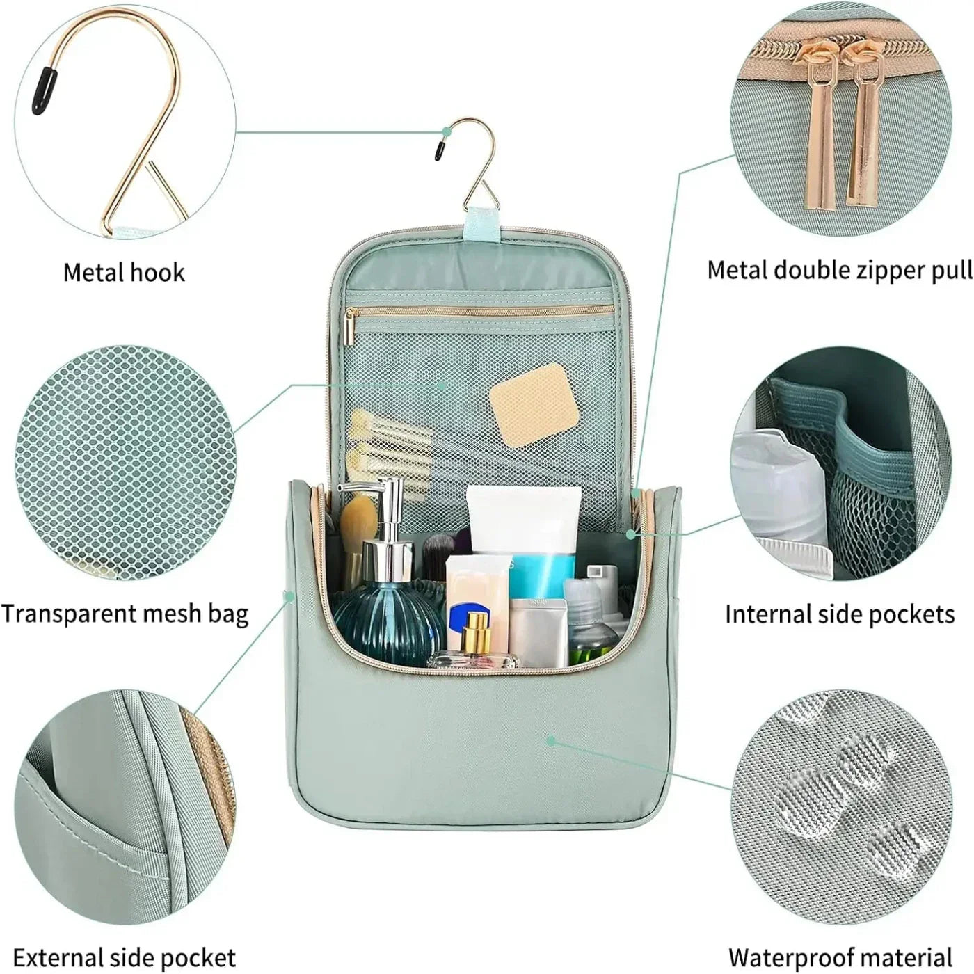 Ysabella | Sac de voyage cosmétique spacieux et à multiples compartiments