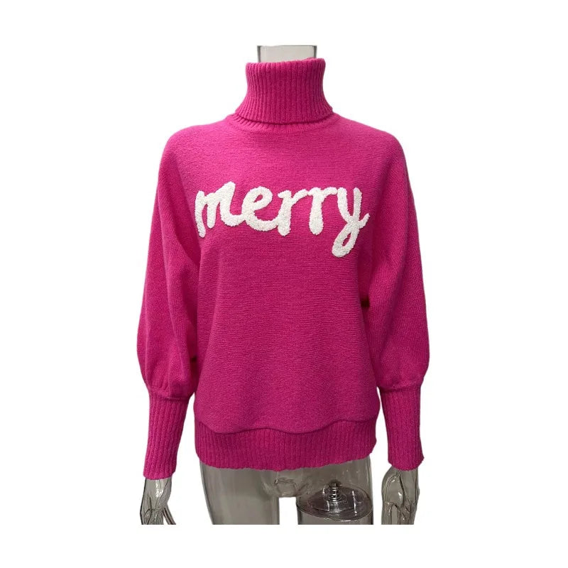 Candy | Pull festif pour femme avec col roulé