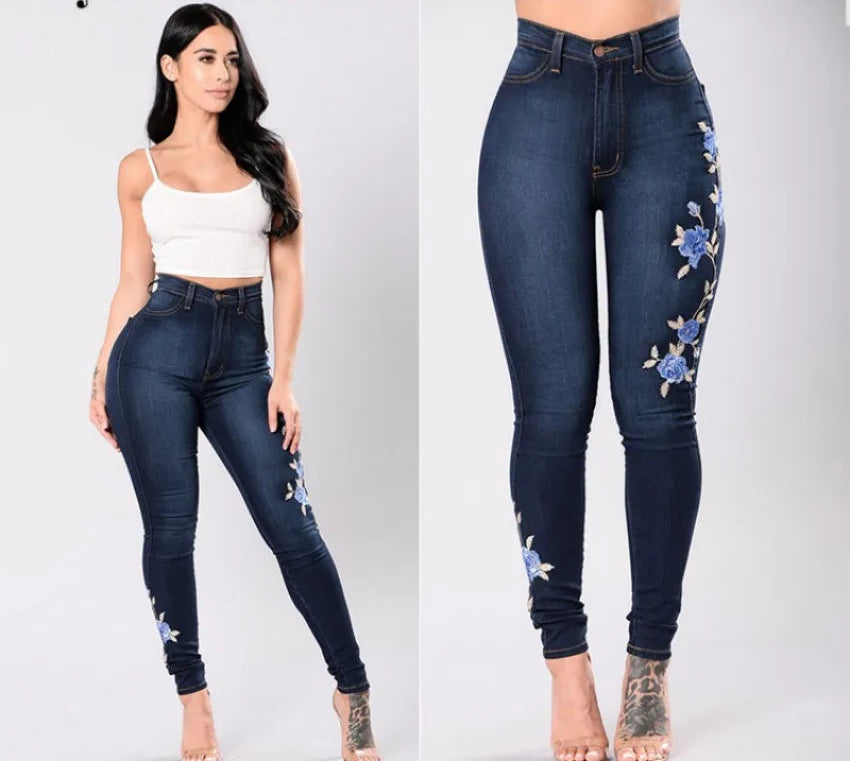 ELYSIA | Slim Embroidered Jeans