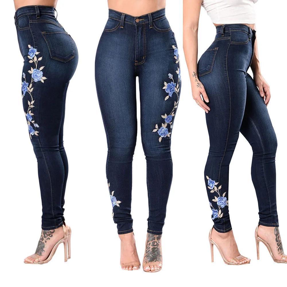 ELYSIA | Slim Embroidered Jeans