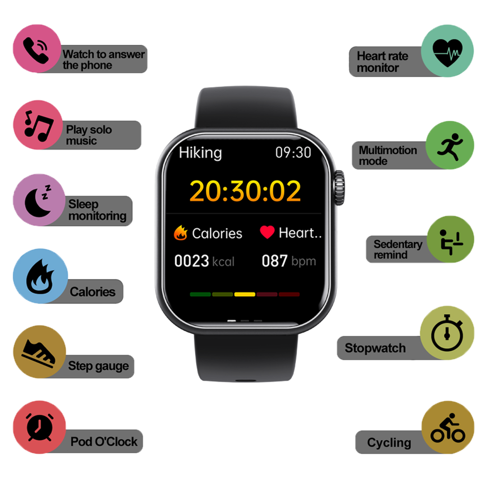 Smartwatch avec tension artérielle et tracker de fitness 8