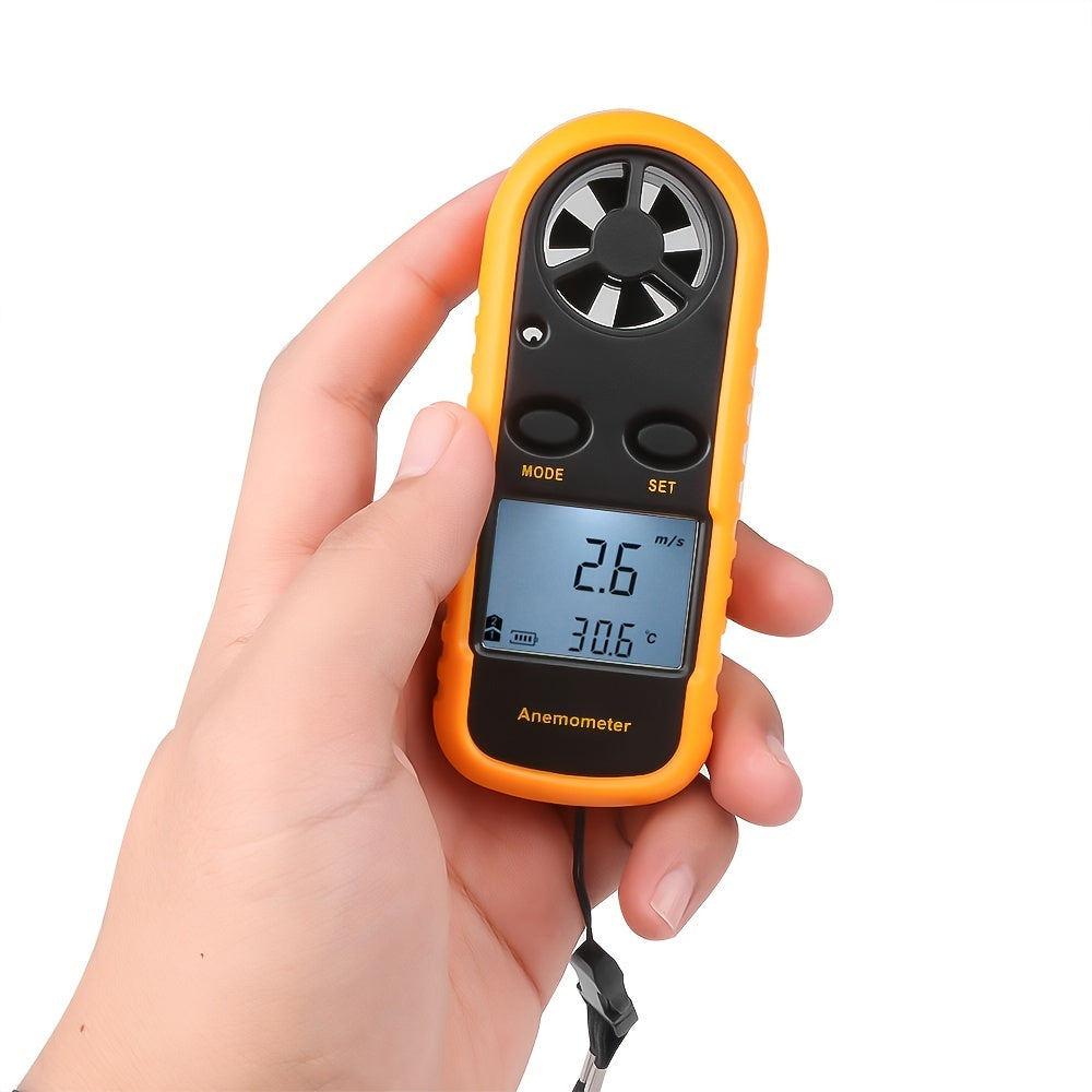 Speed Metter le vent numérique avec écran LCD transparent - Windemomètre portable pour les activités de plein air 0