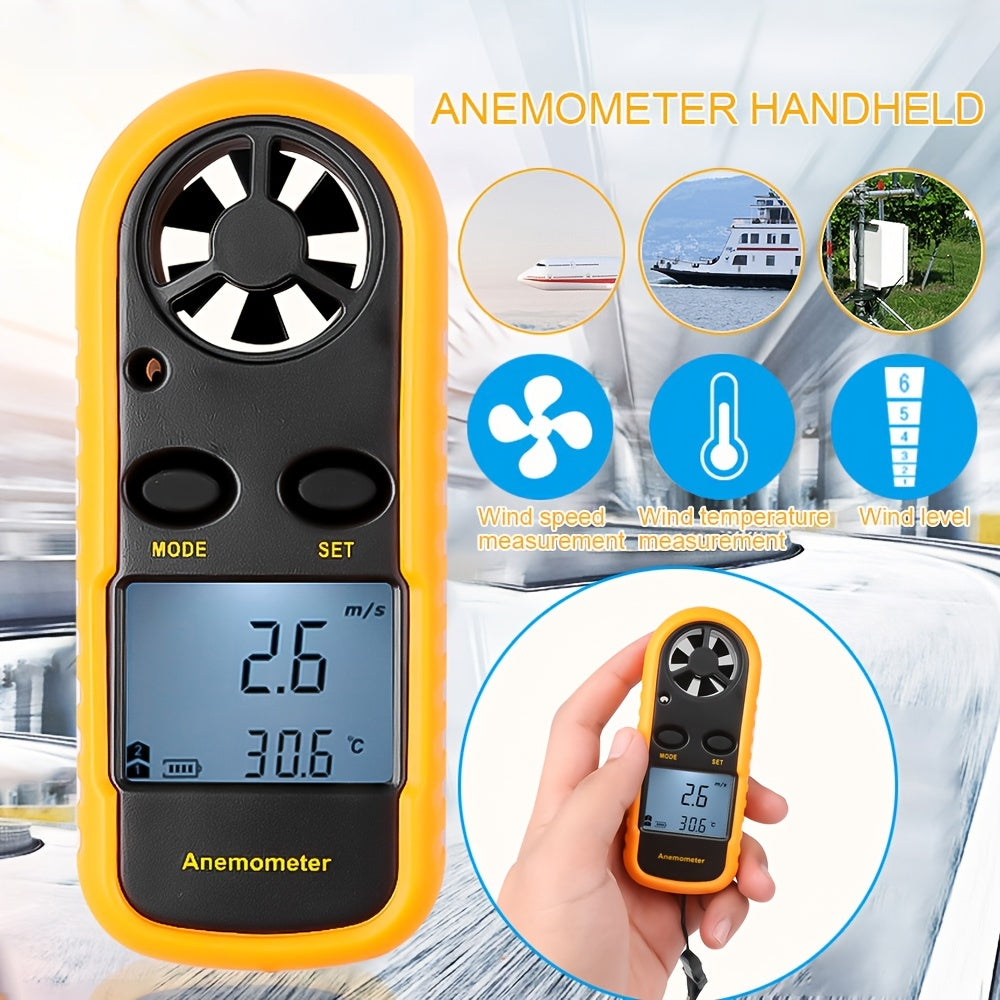 Speed Metter le vent numérique avec écran LCD transparent - Windemomètre portable pour les activités de plein air 2