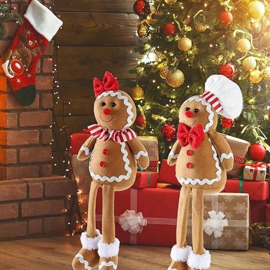 Splendeur du pain d'épice | Décoration de Père Noël en peluche douce 1