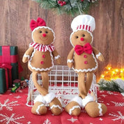 Splendeur du pain d'épice | Décoration de Père Noël en peluche douce 2