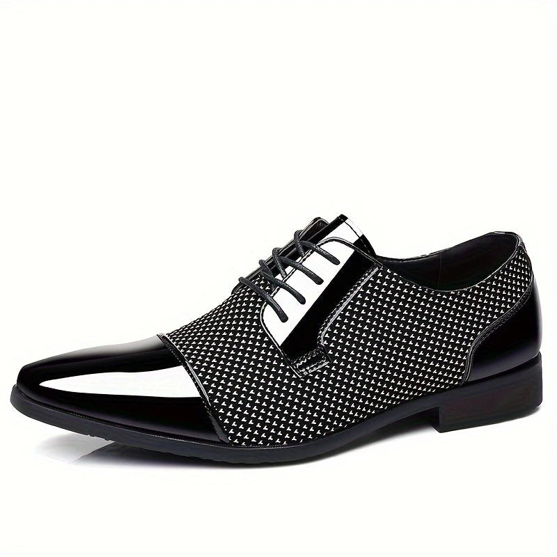 Stylish Geometric Textured Oxford Shoes for Modern Men 3