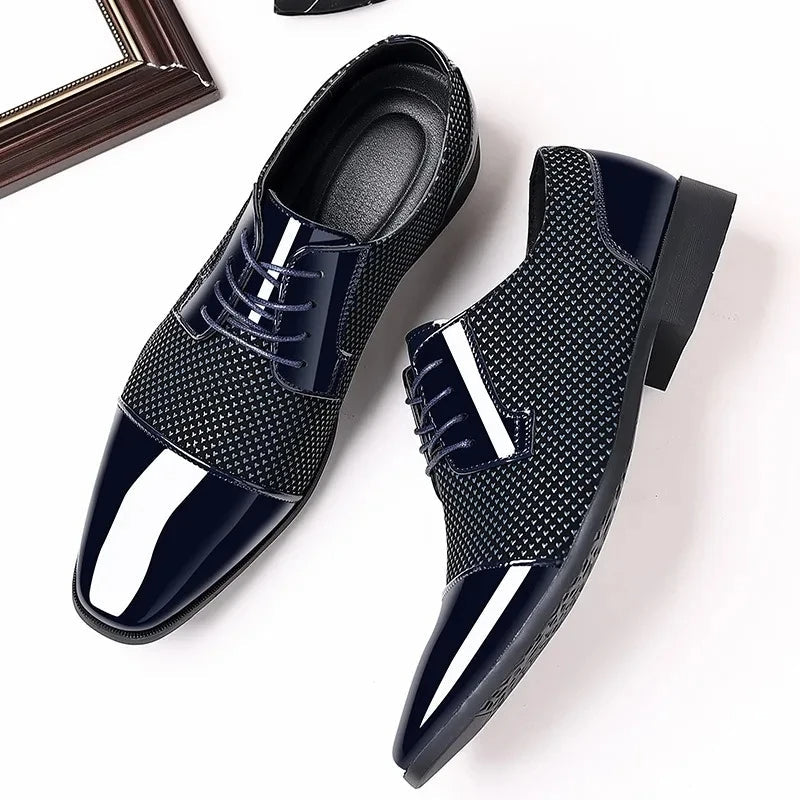 Stylish Geometric Textured Oxford Shoes for Modern Men 6
