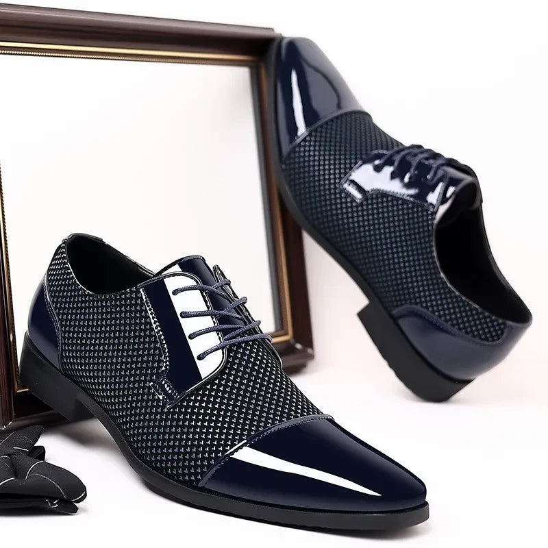 Stylish Geometric Textured Oxford Shoes for Modern Men 7