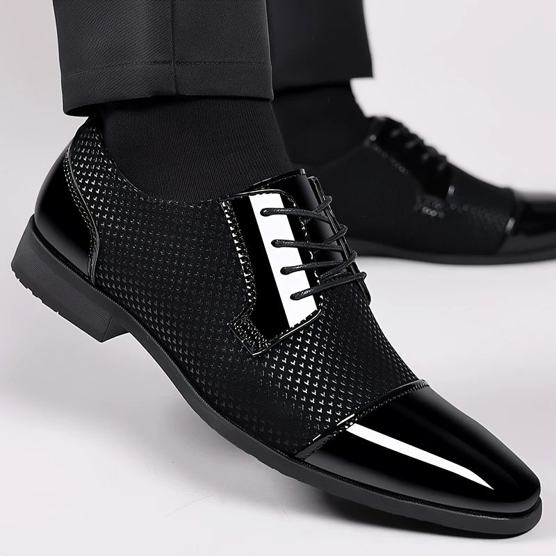 Stylish Geometric Textured Oxford Shoes for Modern Men 8