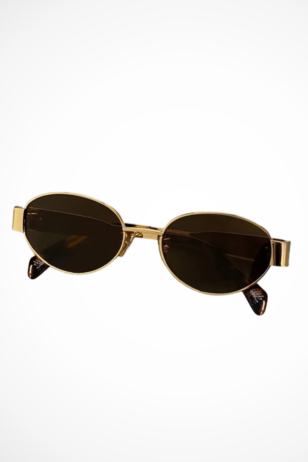 Stylish Women Oval Metal Frame Sunglasses with Dark Tinted Lenses 6