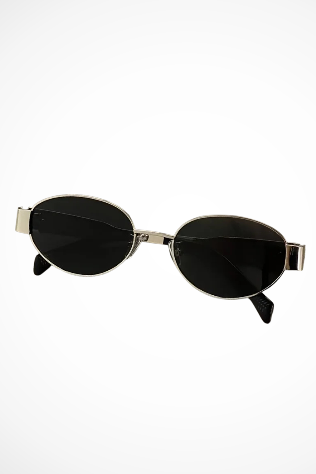Stylish Women Oval Metal Frame Sunglasses with Dark Tinted Lenses 7