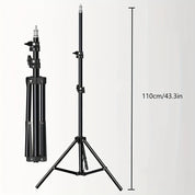 Support de lumière LED réglable pour la photographie et la vidéo - 1,1 m de hauteur, un trépied en aluminium robuste avec lampe 3