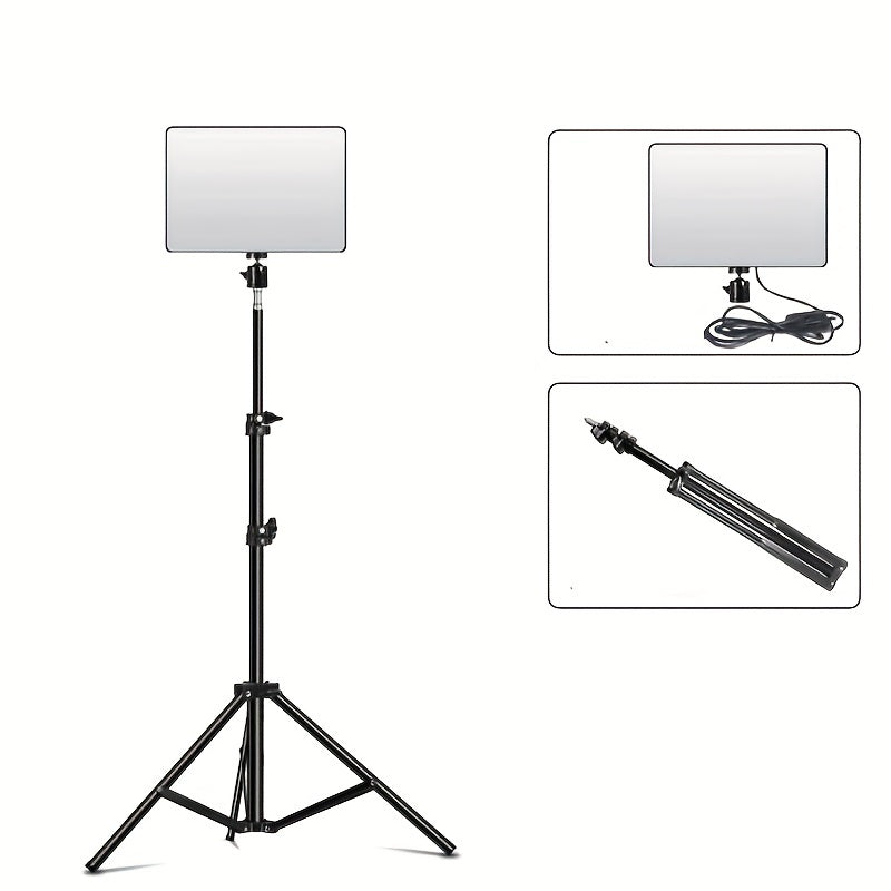 Support de lumière LED réglable pour la photographie et la vidéo - 1,1 m de hauteur, un trépied en aluminium robuste avec lampe 4
