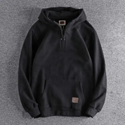 Sweat à capuche d'hiver chaud et décontracté pour homme | Demi-zip 1