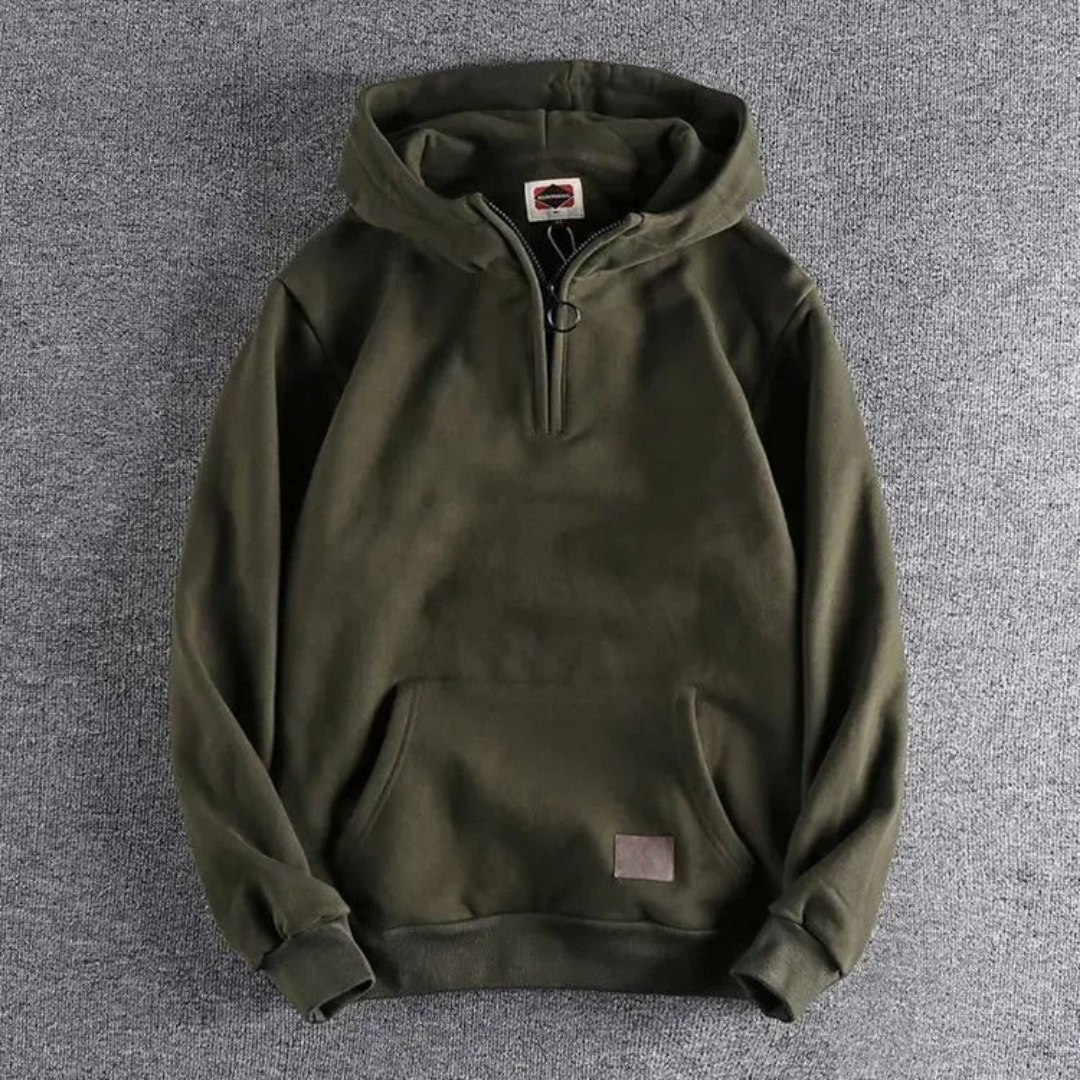 Sweat à capuche d'hiver chaud et décontracté pour homme | Demi-zip 3