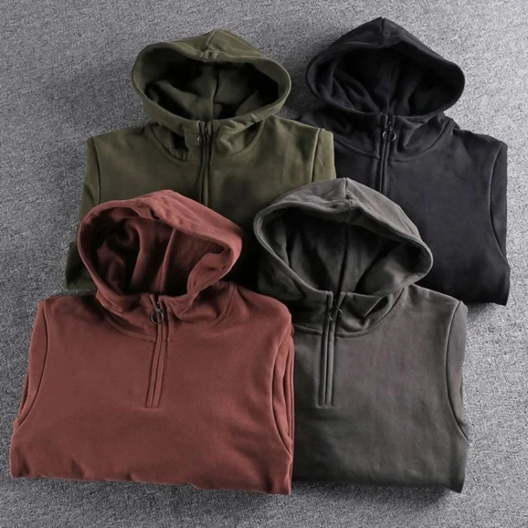 Sweat à capuche d'hiver chaud et décontracté pour homme | Demi-zip 4