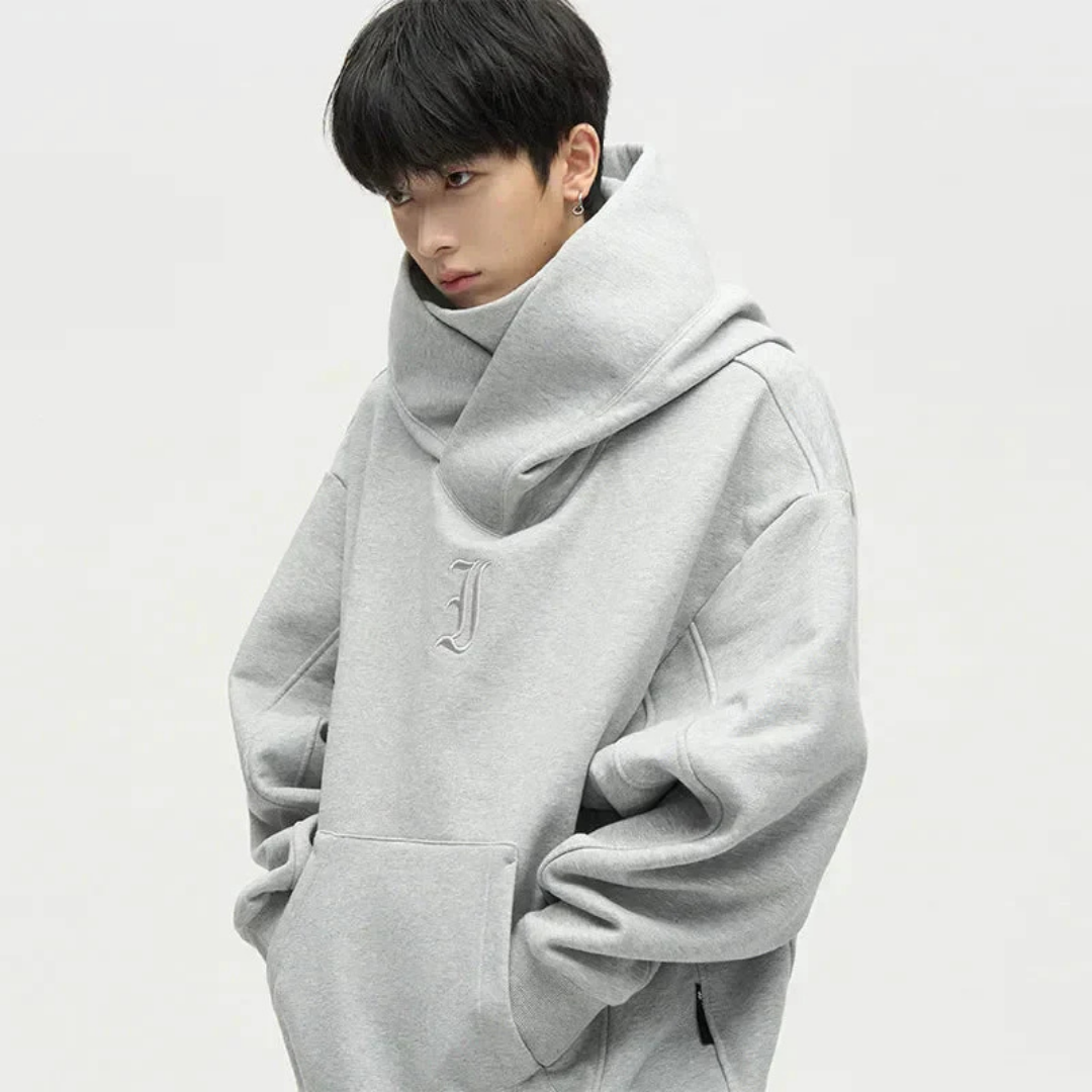 Sweat à capuche d'hiver surdimensionné à double empiècement pour homme | Chaud 0