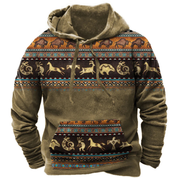 Sweat à capuche décontracté d'inspiration vintage pour homme | Imprimé bohème 1