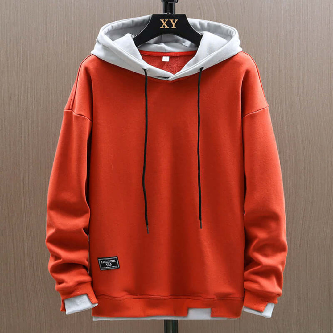 Sweat à capuche surdimensionné bicolore pour homme | Chaud 0
