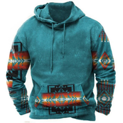 Sweat à capuche vintage à imprimé tribal pour homme | Poche kangourou 2