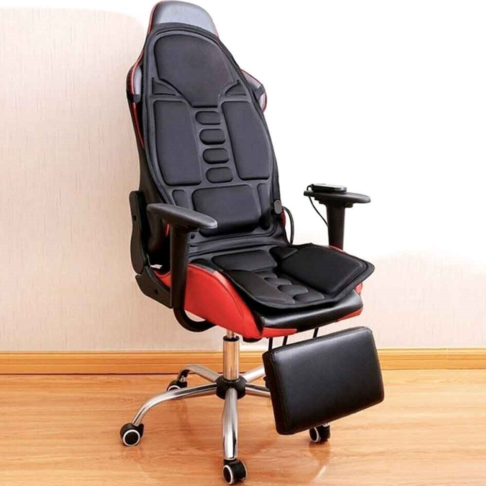 Tampon de chaise de massage à 8 modes avec coussin de cou arrière chauffé pour la voiture et la maison 5