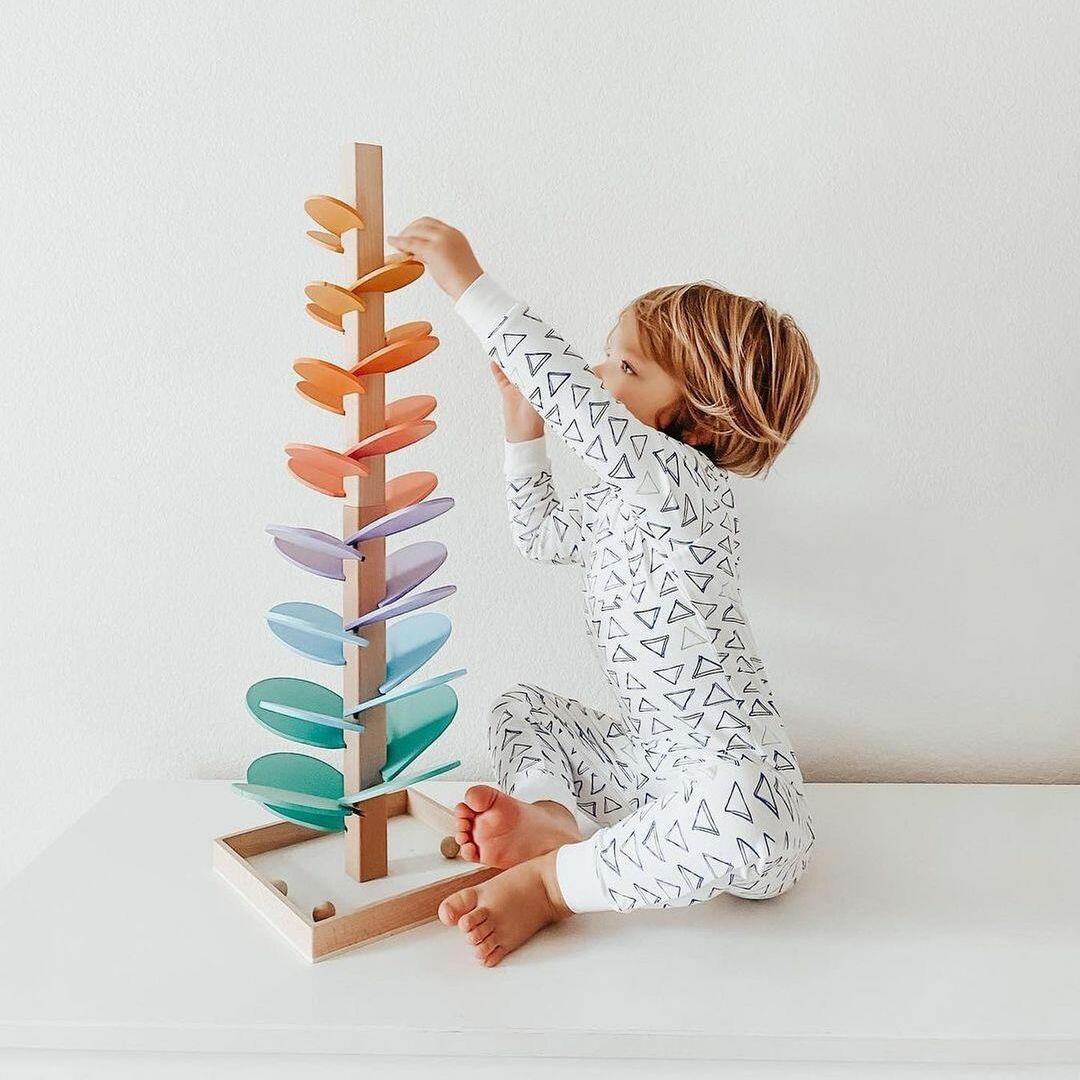 Tour de billes arc-en-ciel – Jouet créatif en bois – Favorise les couleurs et les sons pour les enfants de 3 ans et plus 0