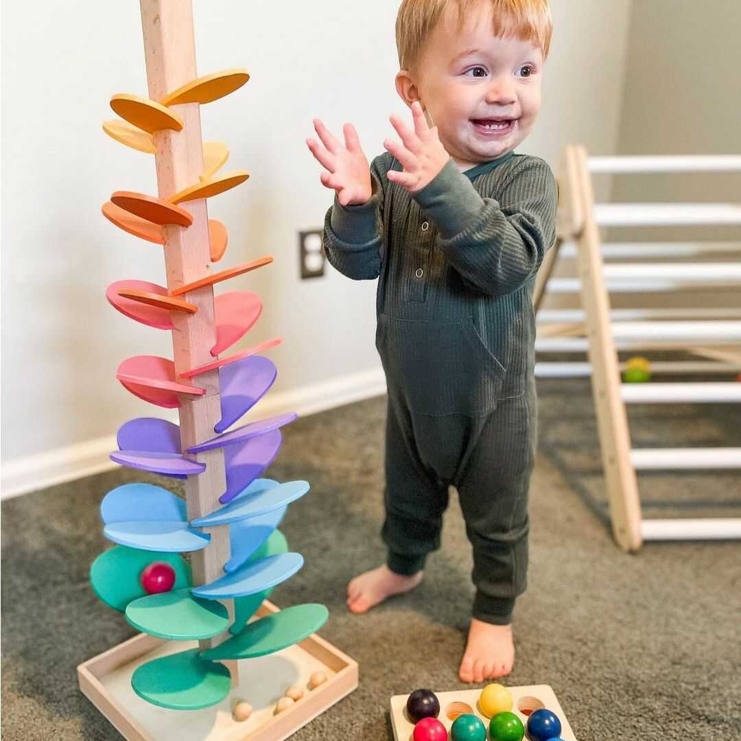 Tour de billes arc-en-ciel – Jouet créatif en bois – Favorise les couleurs et les sons pour les enfants de 3 ans et plus 1