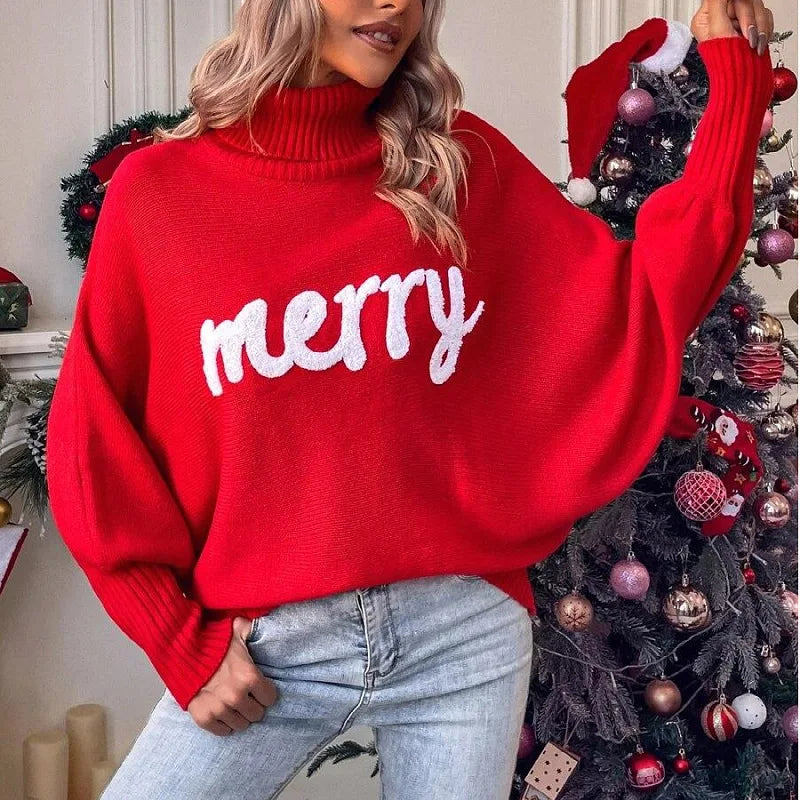 Candy | Pull festif pour femme avec col roulé