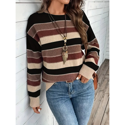 Lita | Pull femme confortable avec rayures et manches longues