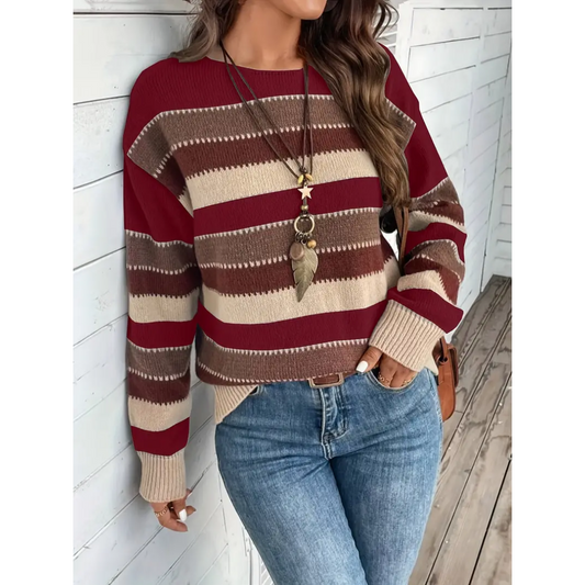 Lita | Pull femme confortable avec rayures et manches longues