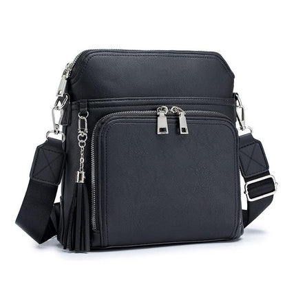 Kohota tyyliäsi tyylikkäällä Natalie-olkakassilla, jossa on trendikkäät hapsukoristeet ja joka on varustettu varkaudenestotoiminnoilla.