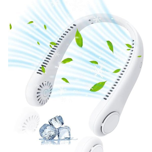Ventilateur de cou portable avec une vitesse de vitesse réglable, conception légère pour le refroidissement mains libres, une longue durée de vie de la batterie 0