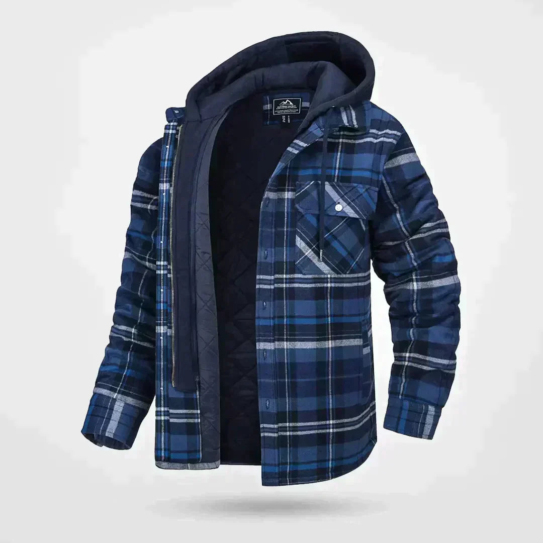 Veste à capuche à carreaux pour homme | Chaude 0
