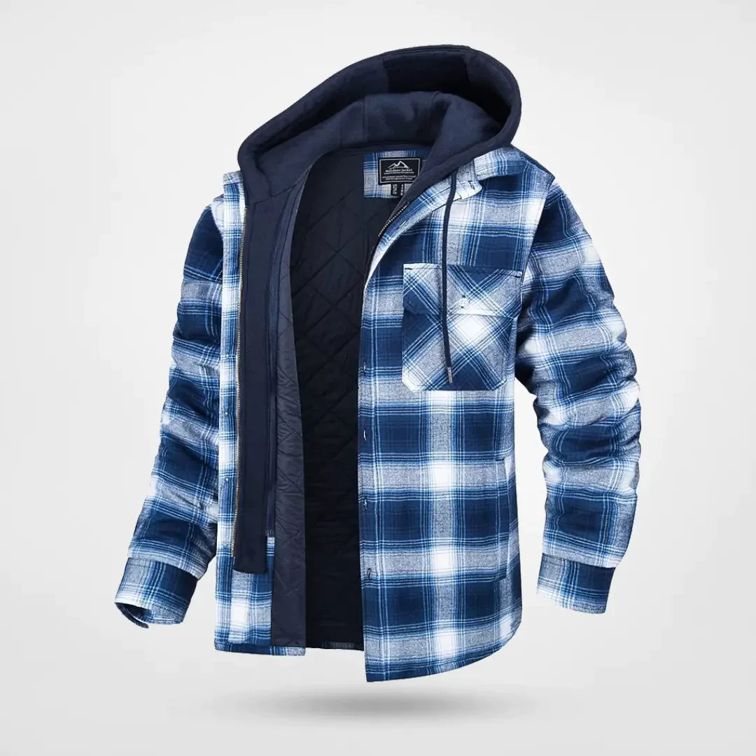 Veste à capuche à carreaux pour homme | Chaude 2