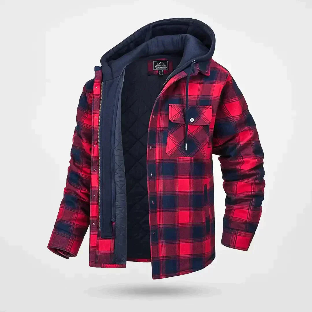 Veste à capuche à carreaux pour homme | Chaude 3