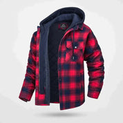 Veste à capuche à carreaux pour homme | Chaude 3